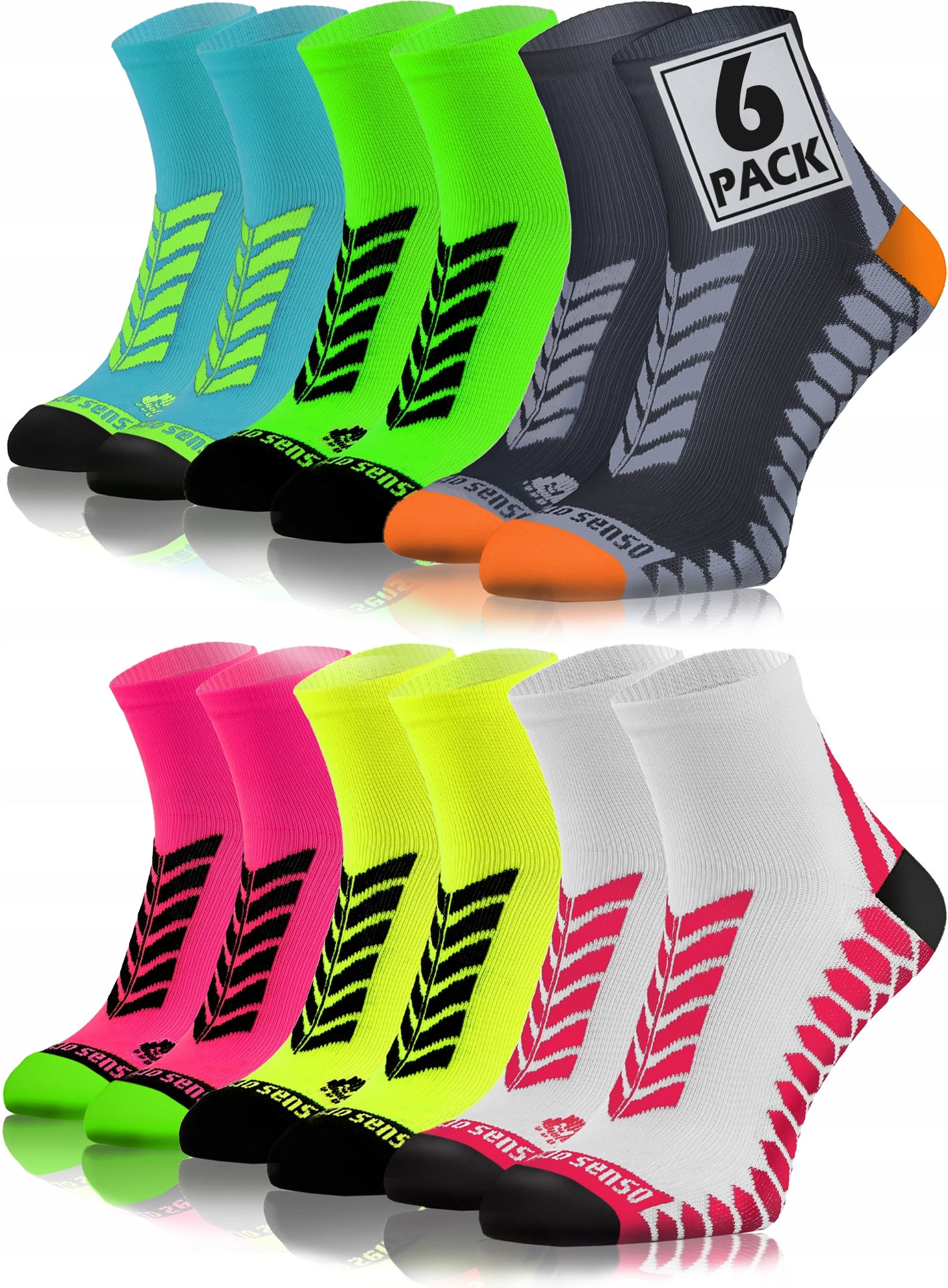 Sesto Senso Skarpety sportowe dla kobiet i mężczyzn 3, 6, 12par 39-42