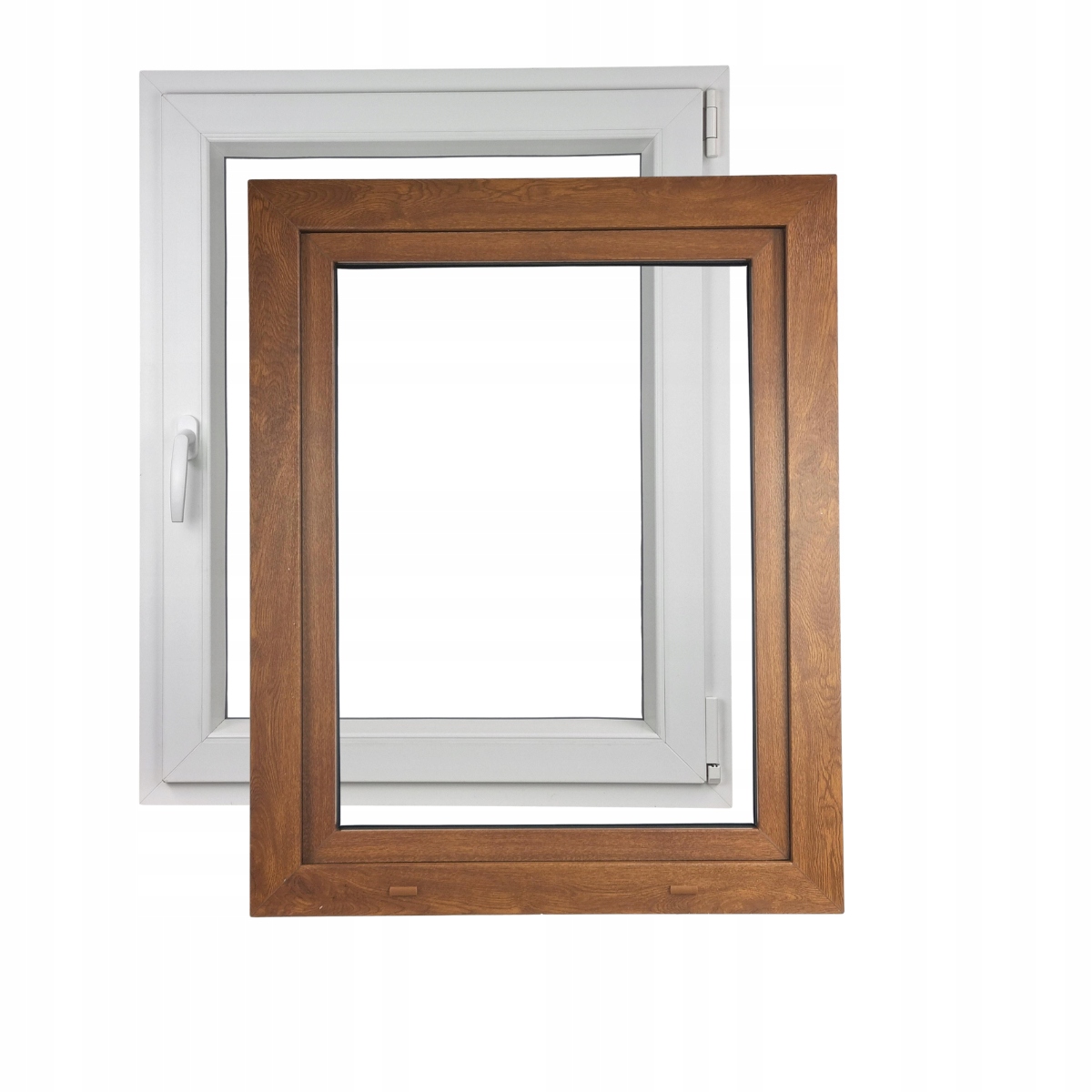 Alucon Okno Pcv 400 x 1000 mm 40x100 cm Zewnętrzny Złoty Dąb Prawe