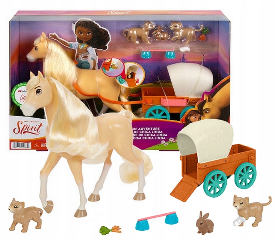 

Spirit Mustang zestaw koń Chica Linda +zwierzątka