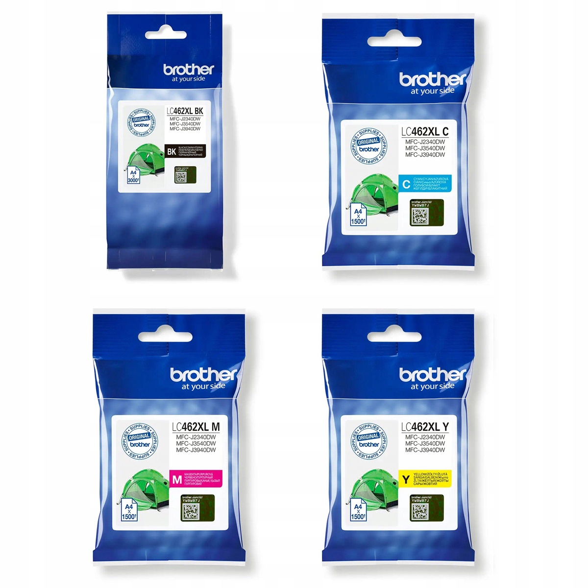 

4x tusz org. Brother LC-462XL LC462XL Cmyk J3540
