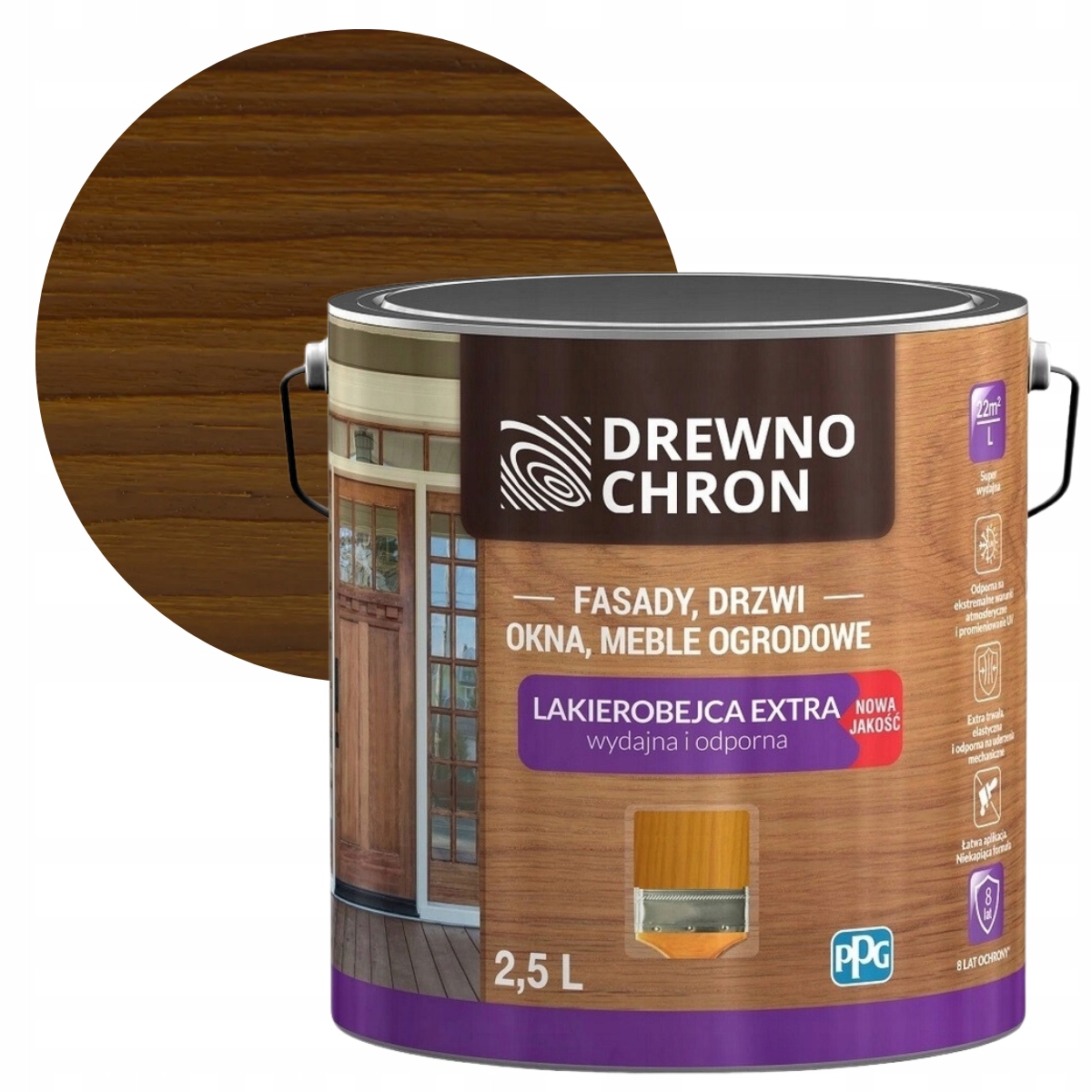 Drewnochron Lakierobejca Extra 2,5L Orzech Jasny
