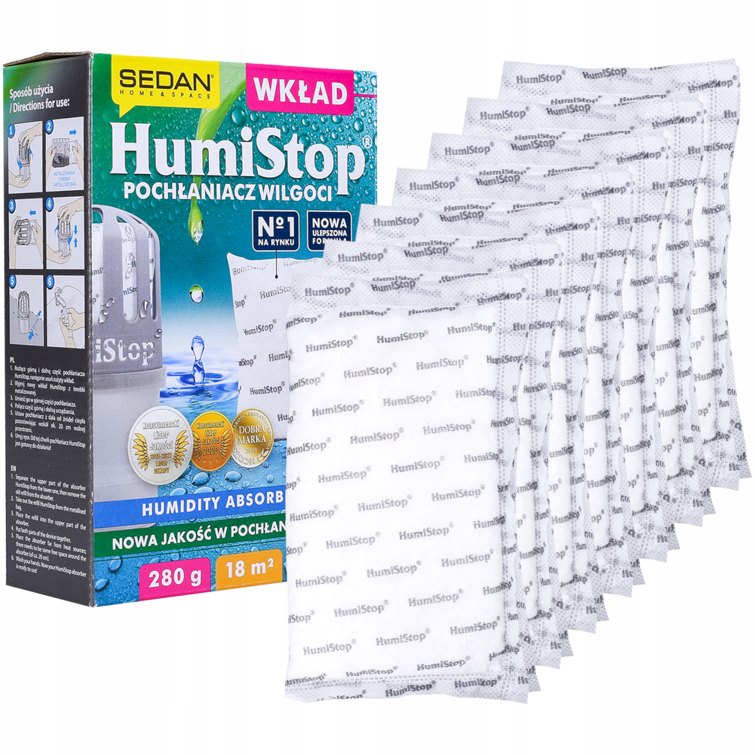 

7x Wkład 280g Pochłaniacz Wilgoci Humistop Sedan