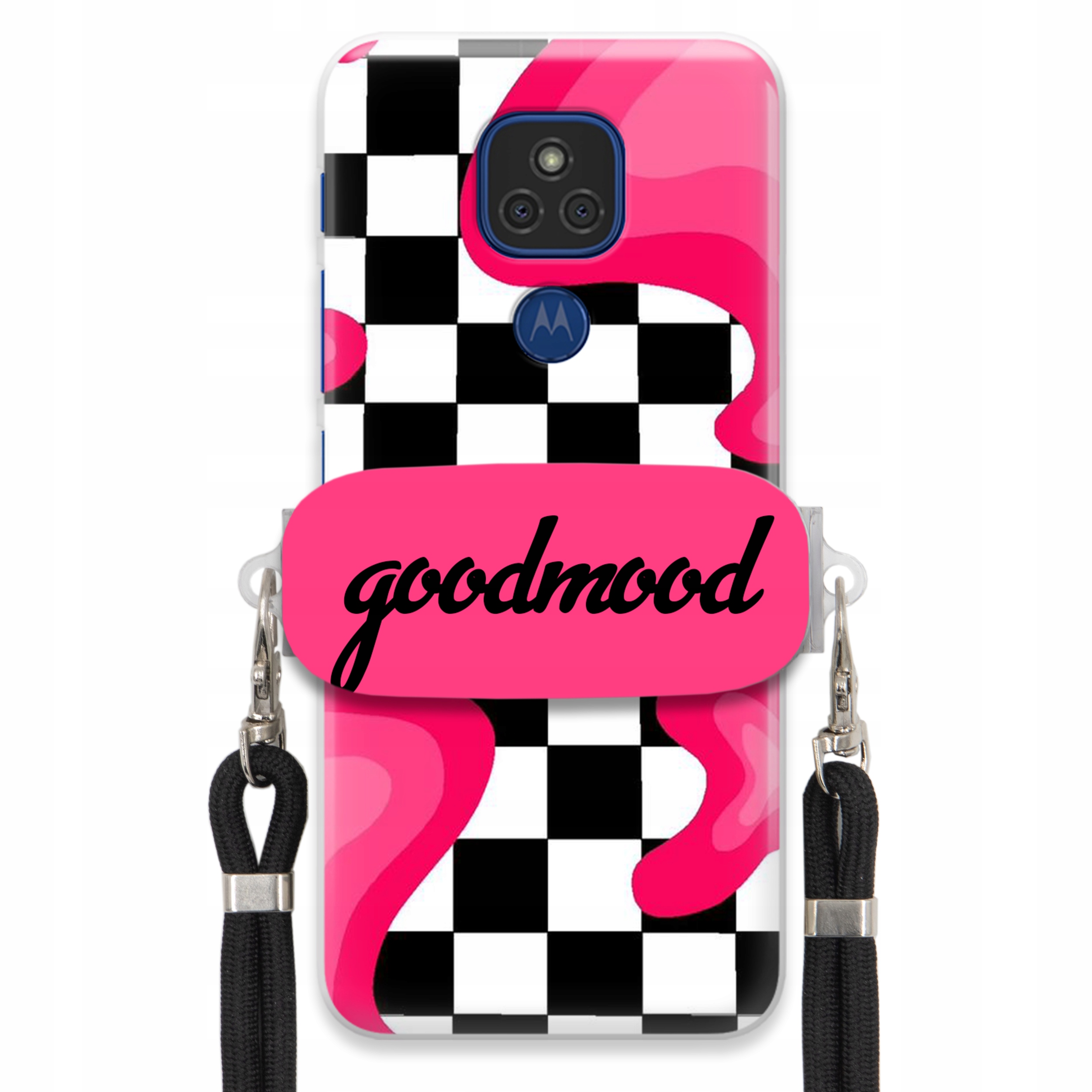 Puzdro Na Motorola G9 Sada Case Držiak Na Vodítko Čierna Pre Teenagerov Splash