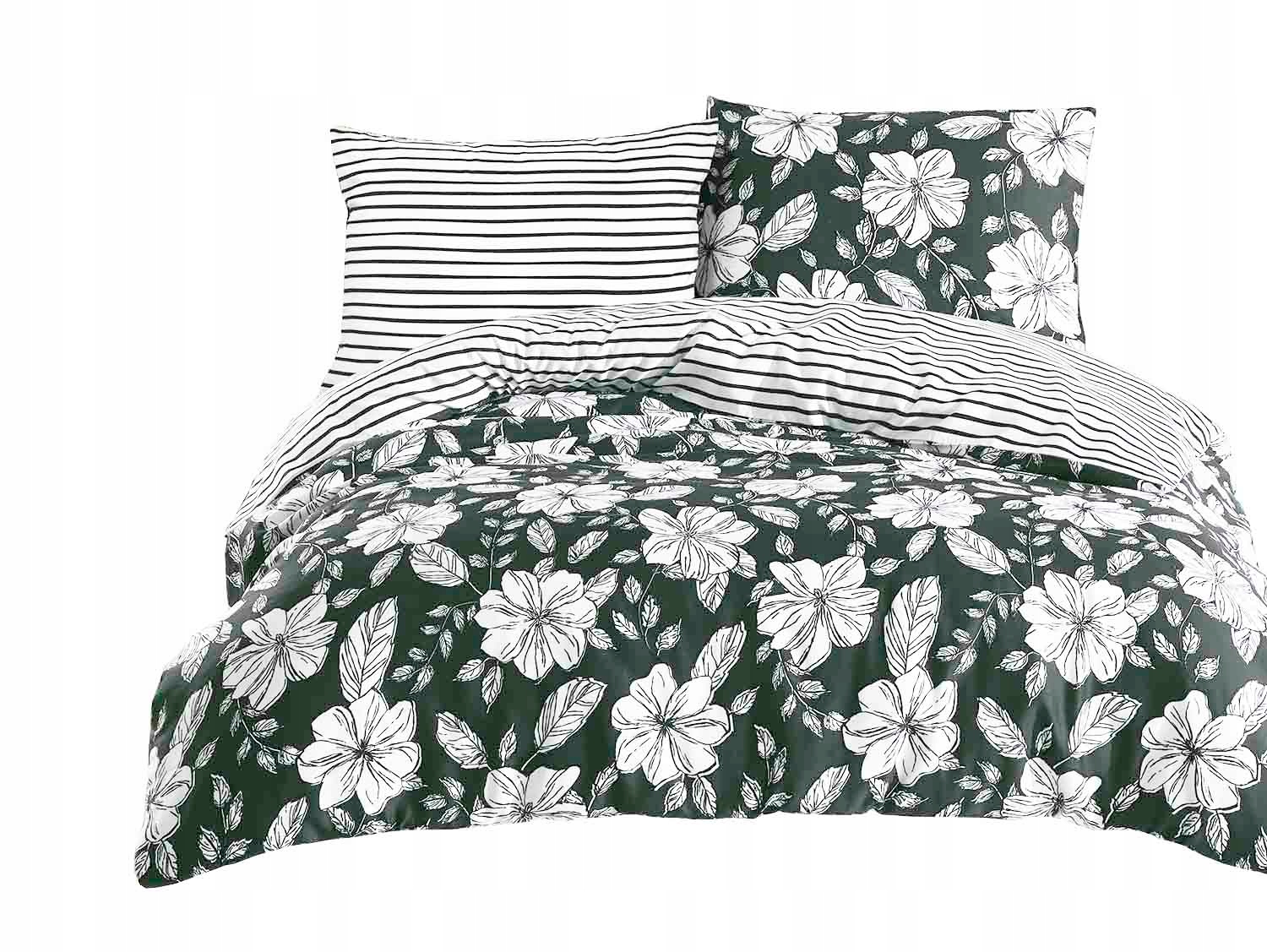 Komplet pościeli 200x220 satyna 100% bawełniana Hakki zielony Exclusive