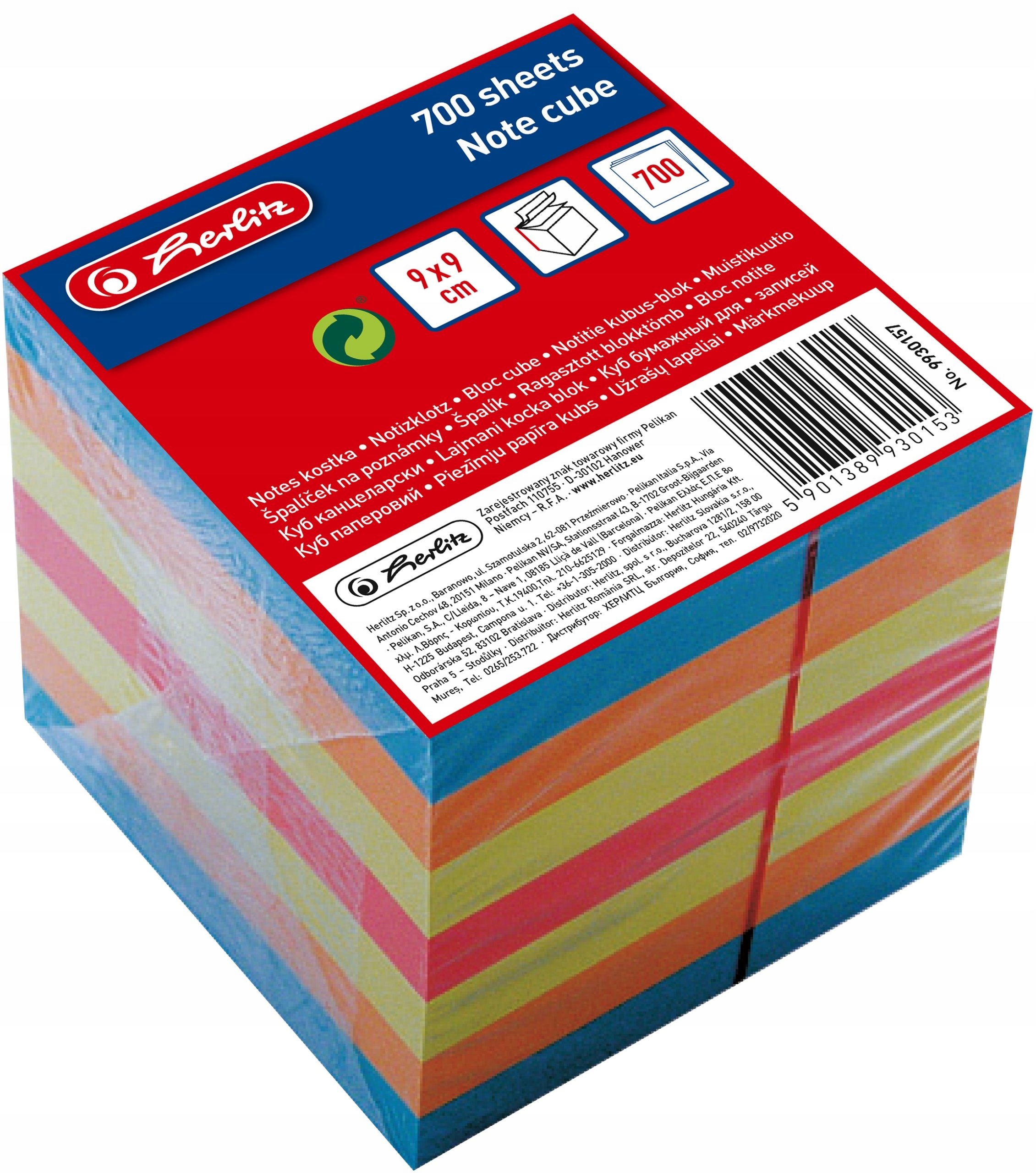 

Kostka Klejona Kolorowa Herlitz Big 9x9x7cm /700k/