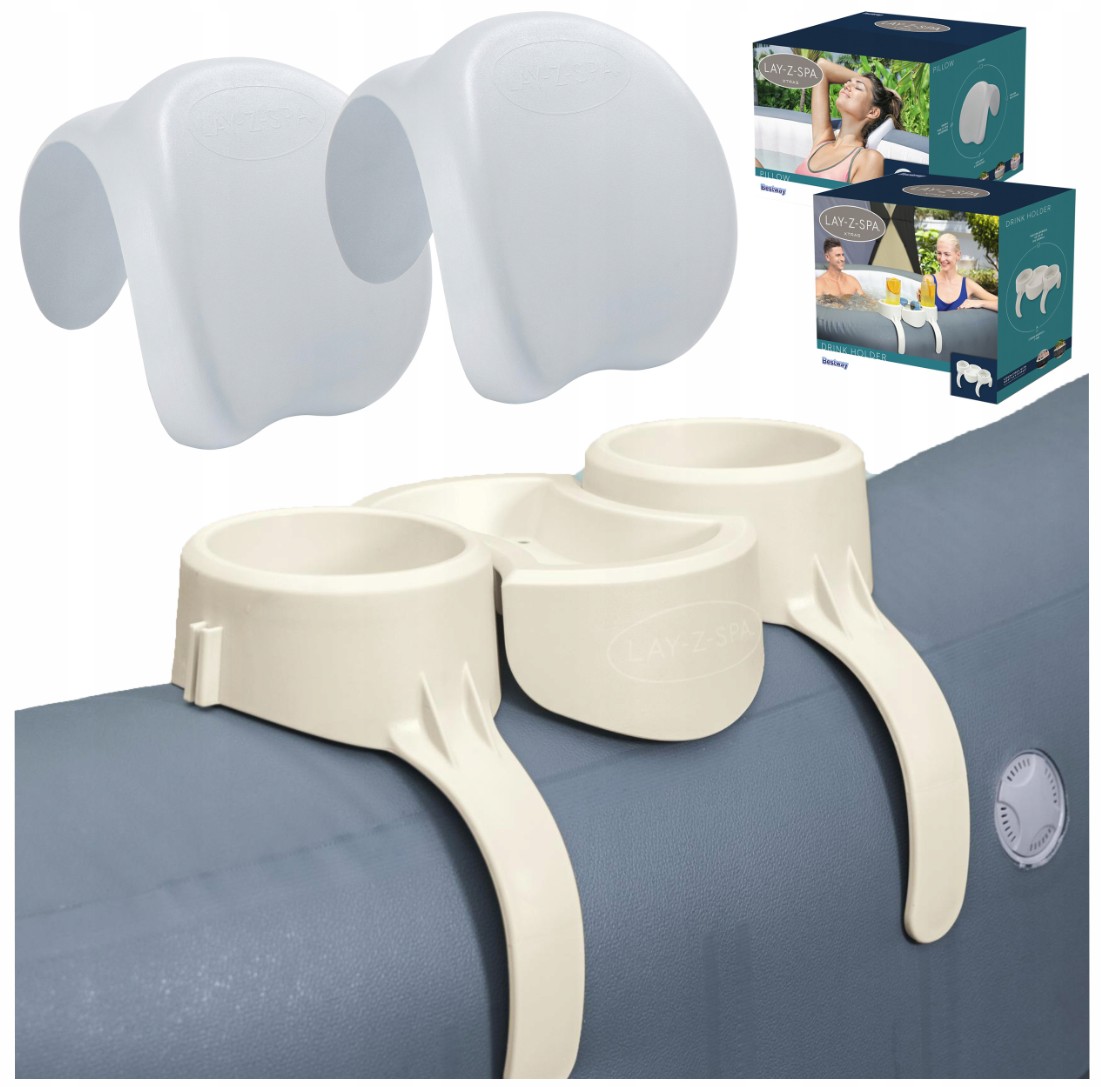 Držák na nápoje pro Lay-Z-Spa +2 Polštáře Opěradlo pro Spa Bestway Sada 2v1