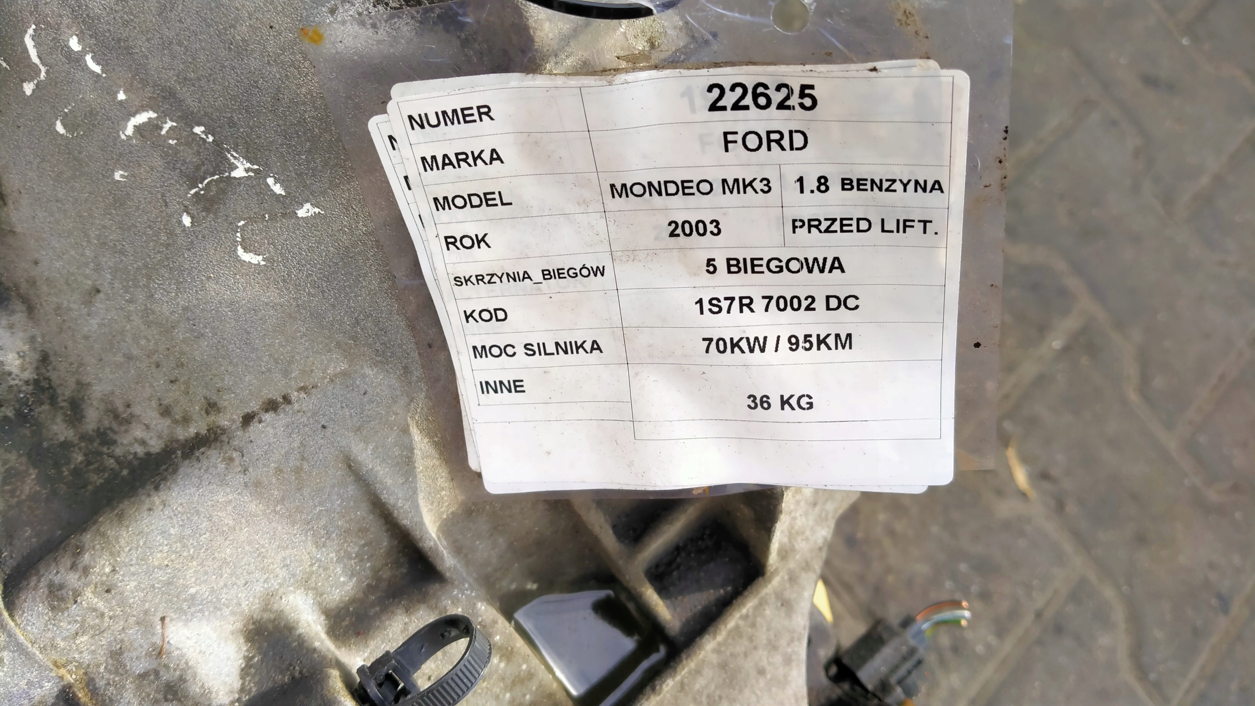 Ford Mondeo MK3 1,8B 70KW 95KM getriebe 1S7R7002DC