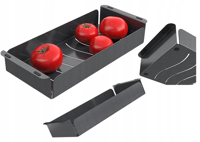 Košíková Vložka Do Dřezu Ocelová Černá Univerzální Odkapávač 42x18 cm