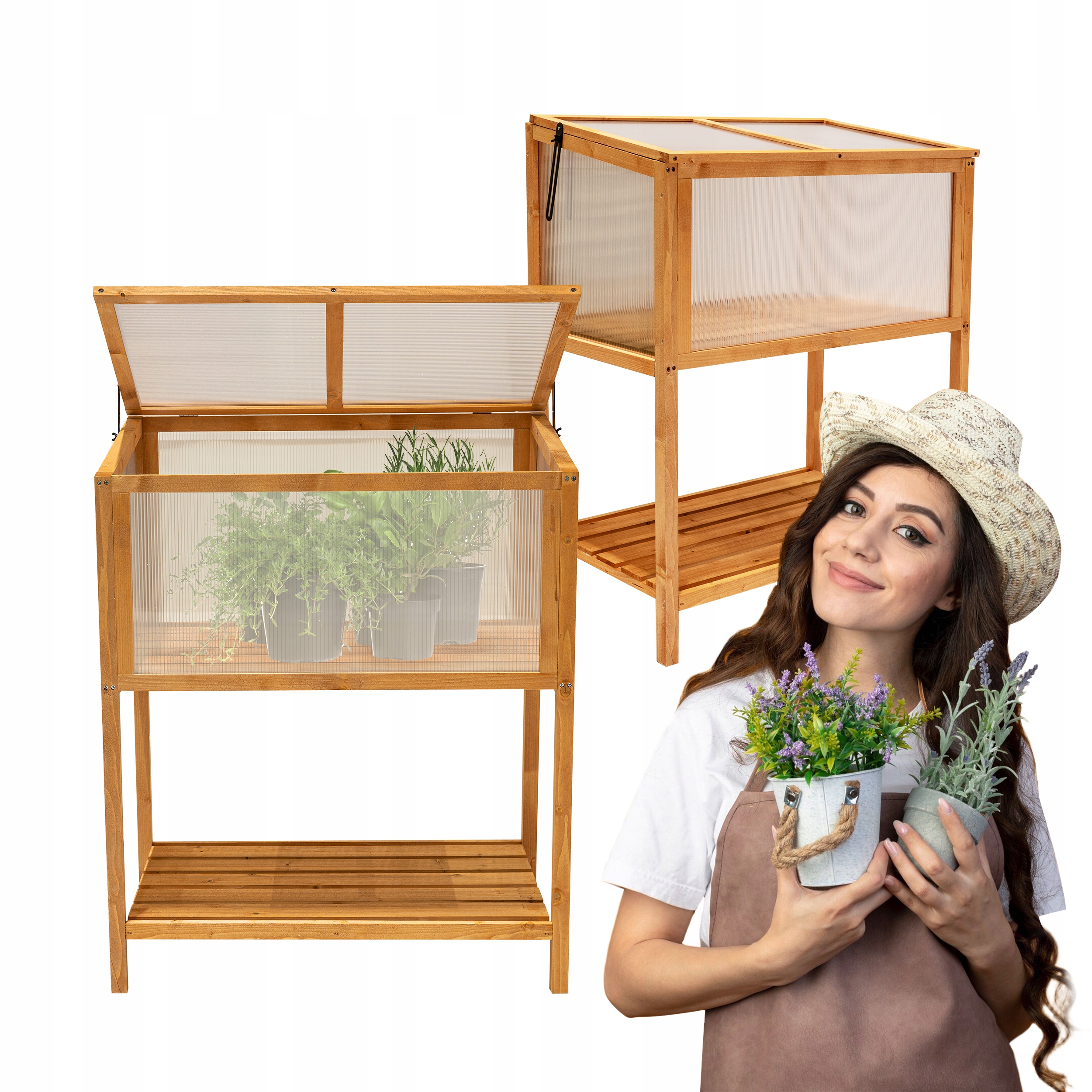 Mini Dřevěný Skleník 90x50x93 Na Terasa Balkon Pařeniště Zielnik Abelia