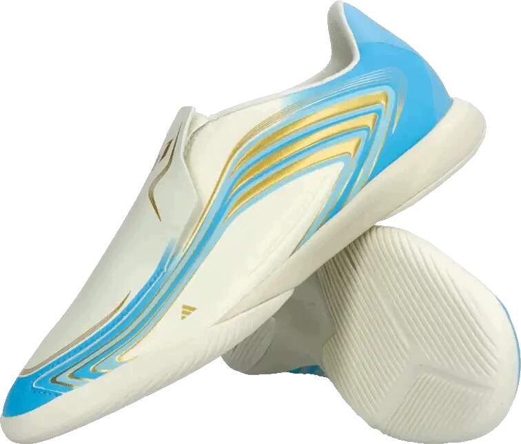 Dětské sálové kopačky Adidas F50 League Messi LL In bílo-blankytné