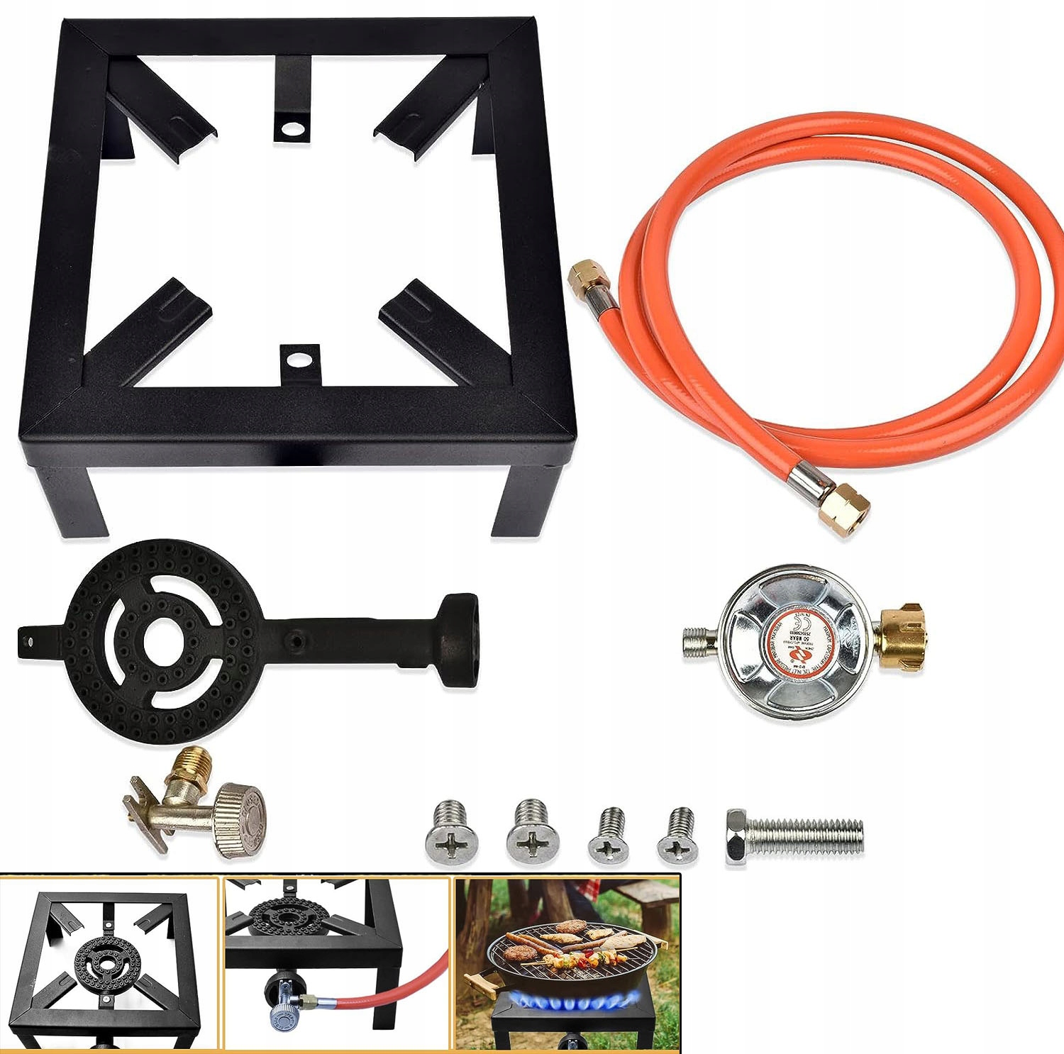 8 Kw Plynová Stolička Litinový Hořák Na Láhev Turistický Vařič S Hadicí