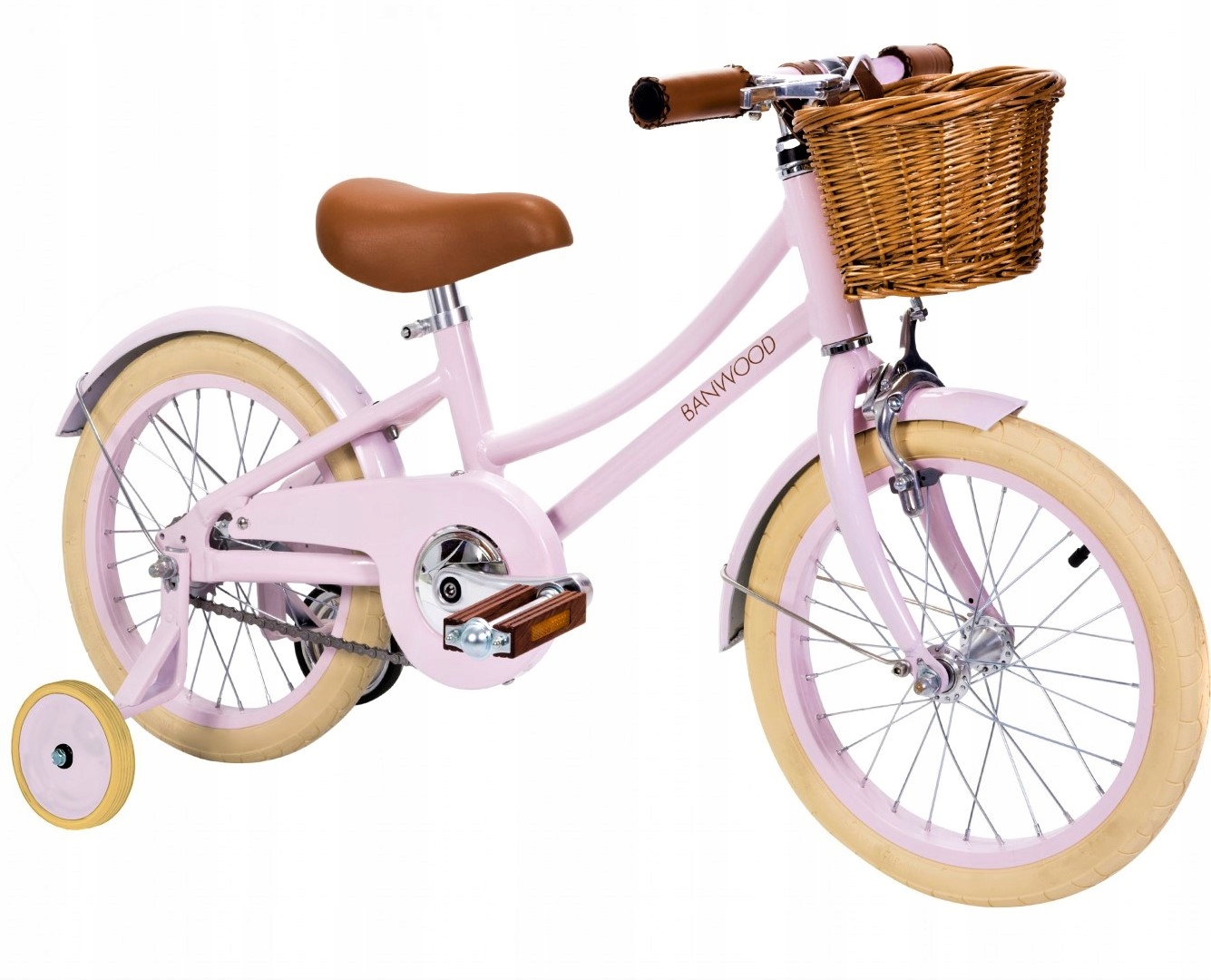 Banwood Rowerek 4-7 lat Classic 16" +boczne Kółka +koszyk +dzw Pink różowy
