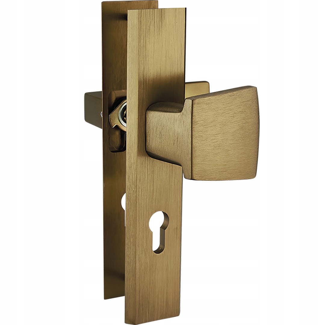 Floko Pravá vnější klika na dlouhém štítku Patina, hliník