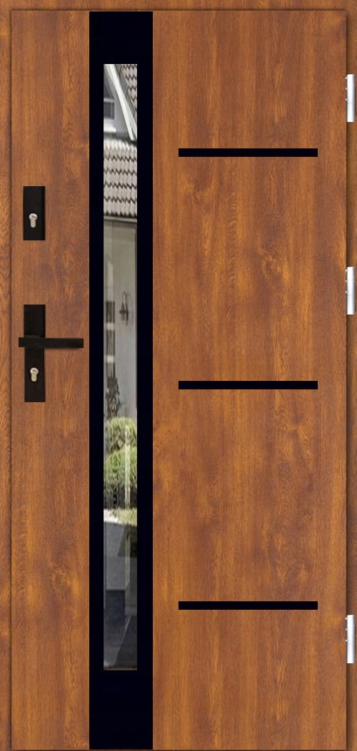 DRZWI ZEWNETRZNE INOX4 ZD3 BLACK 72MM UD=1,1 Marka Lukar