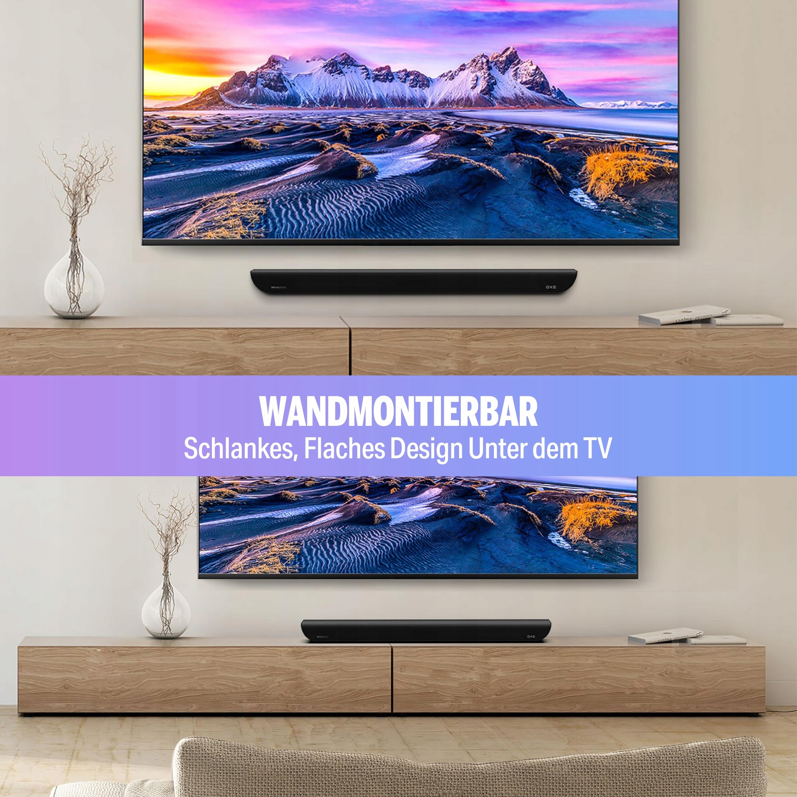 OXS S5 Soundbar 3.1.2 Dolby Atmos Subwoofer Bluetooth HDMI eARC 4K HDR — miniatura 7