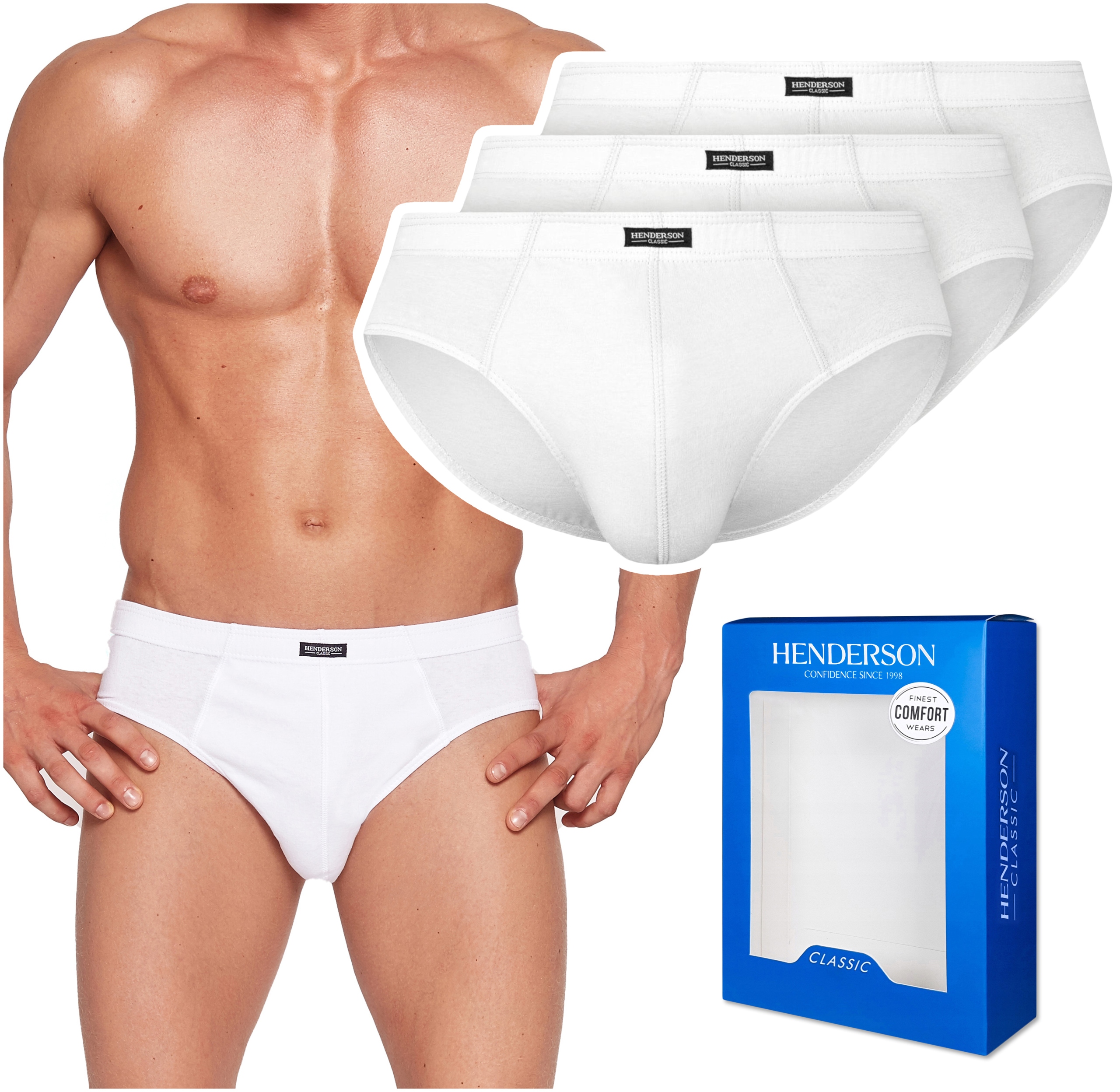 

Slipy męskie Henderson 100% bawełna 3pak Biały 2XL