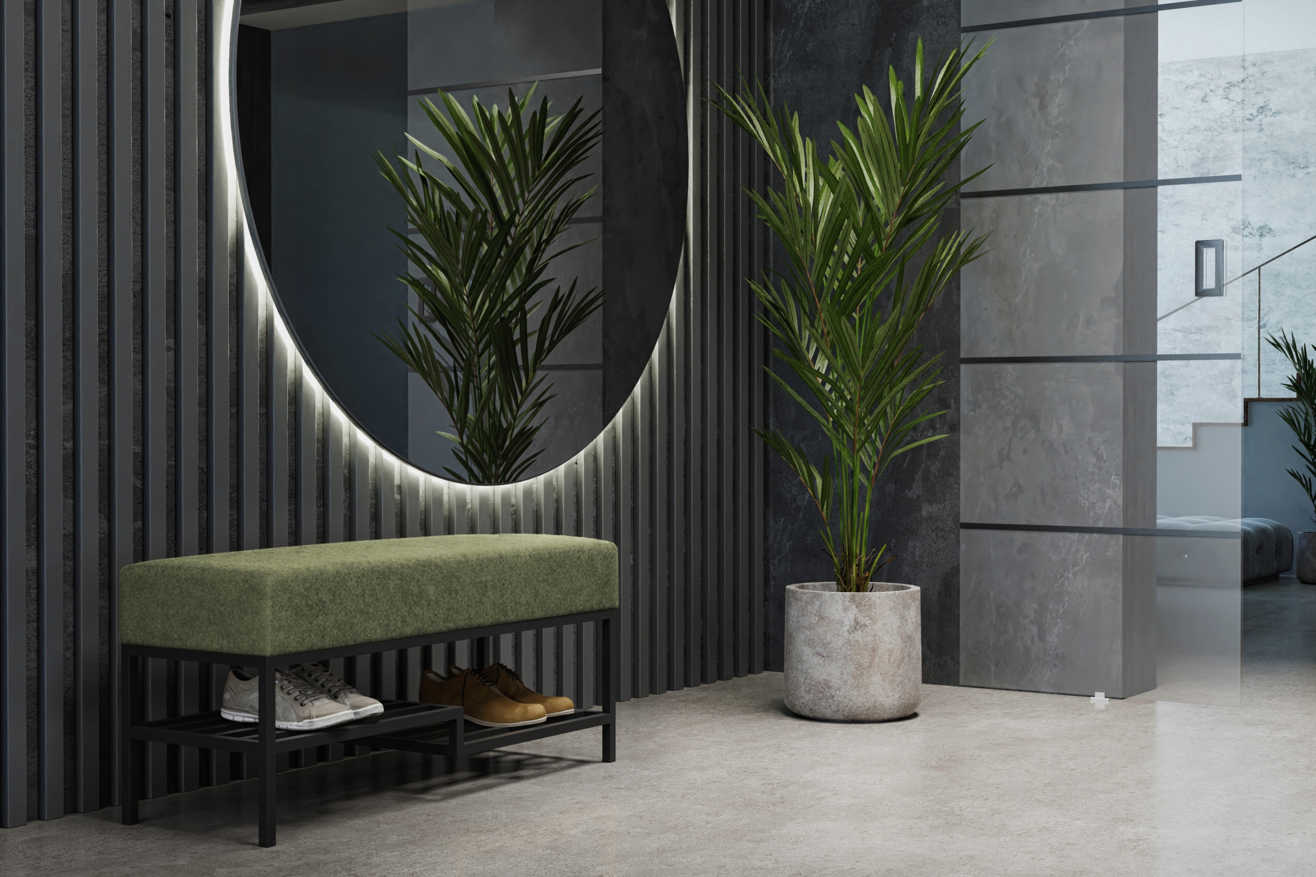 Sedák lavice do předsíně Černá, lavička s policí, čalouněná lavička 100