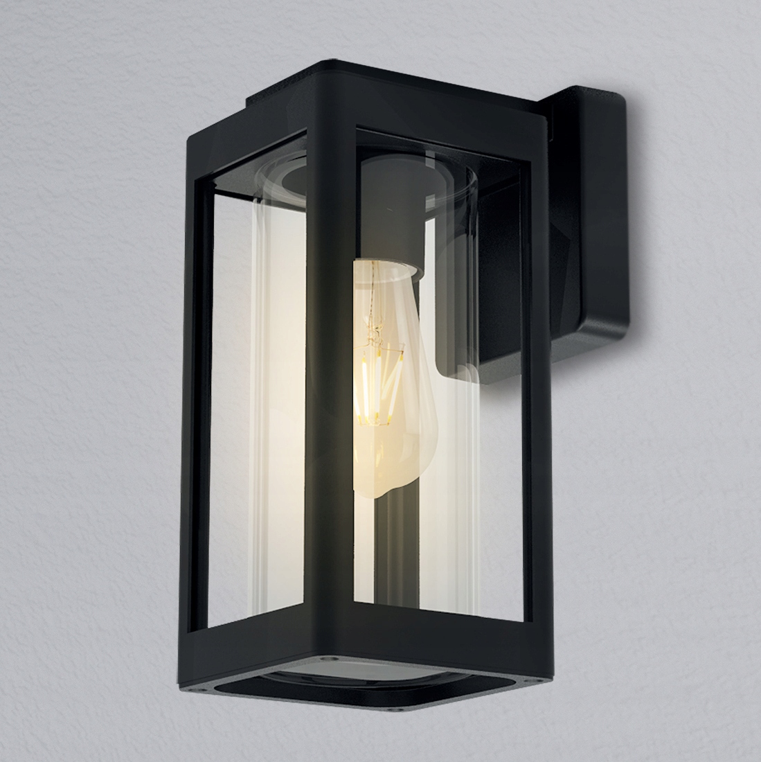 Kinkiet Zewnętrzny Lampa Elewacyjna Ogrodowa ŚCIENNA LED E27 LATARNIA Kolor czarny