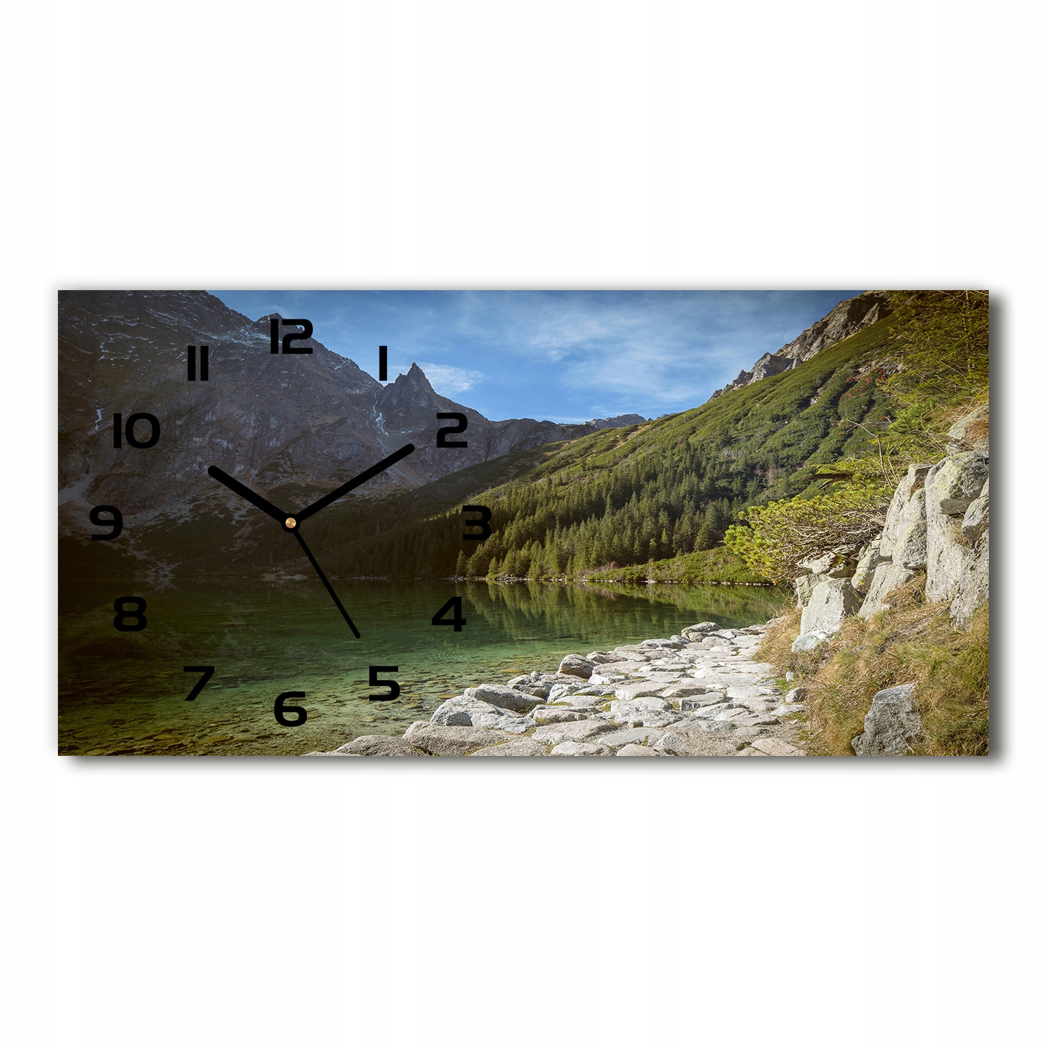 

Zegar ścienny szklany Morskie oko Tatry 60x30 cm
