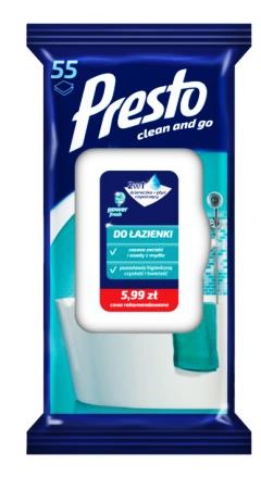 

Presto Ściereczki nawilżane do łazienki 55 szt