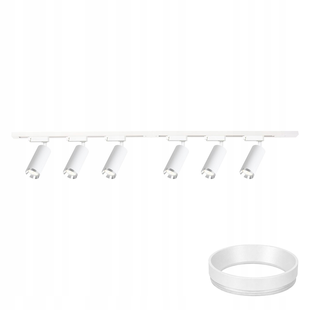 MiLAGRO Sada svietidiel Mica Track Biela Chróm 6Xgu10 2M Lampa Luster