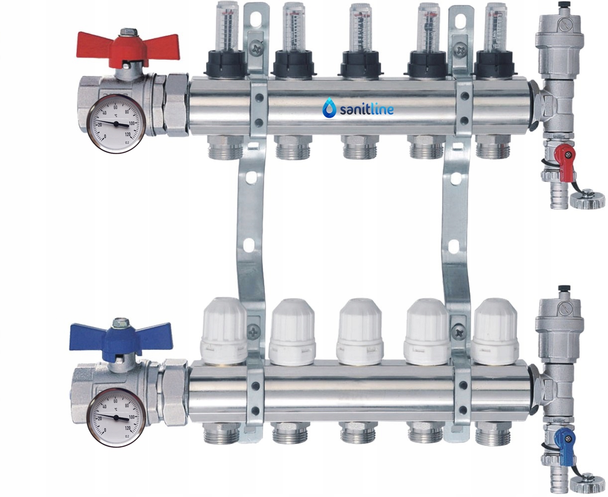 Rozdělovač Tepla 5 Sekcí Pro Podlahové Vytápění