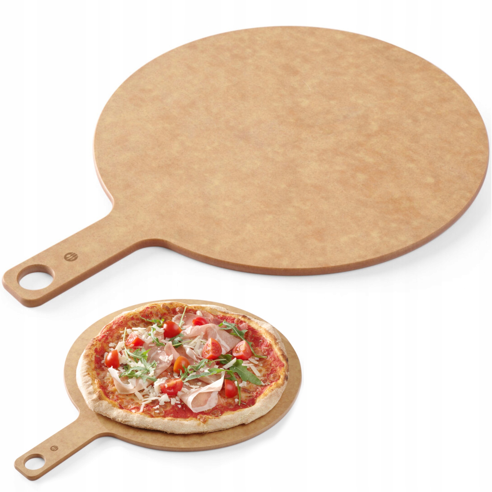 Deska na servírování pizzy s občerstvením a rukojetí, průměr 406 mm
