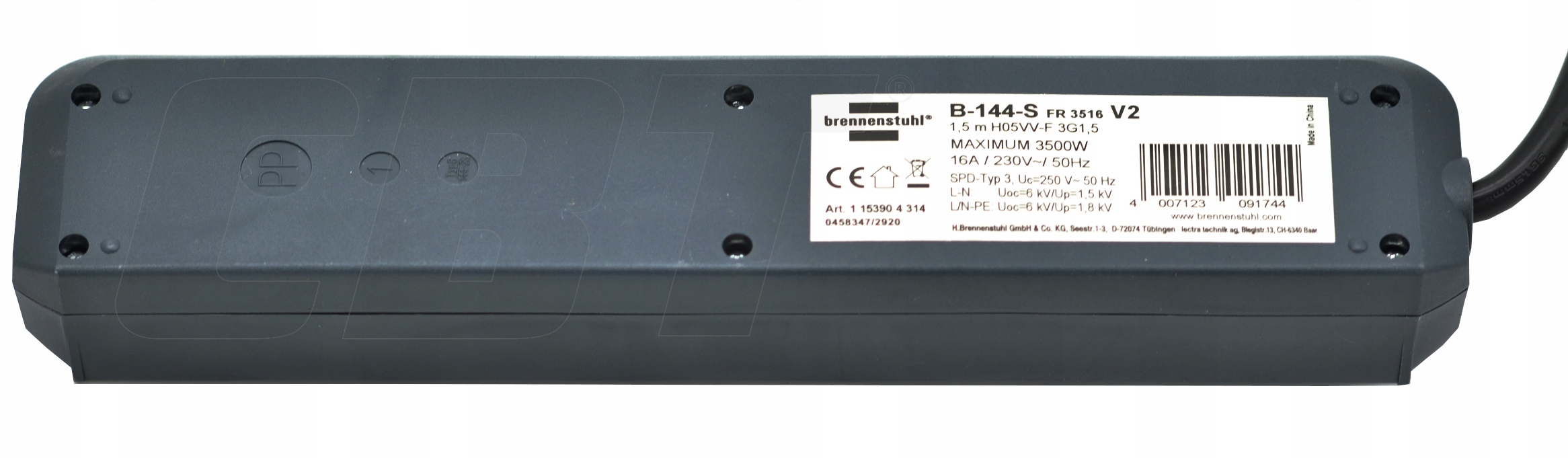 LISTWA PRZECIWPRZEPIĘCIOWA PRZEDŁUŻACZ 4G 13.500A ZASILACZ DOMOWY KABEL 1,5 Maksymalne obciążenie 3680 W