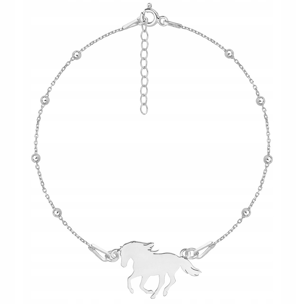 

Srebrna bransoletka kulkowa konik koń srebro 925