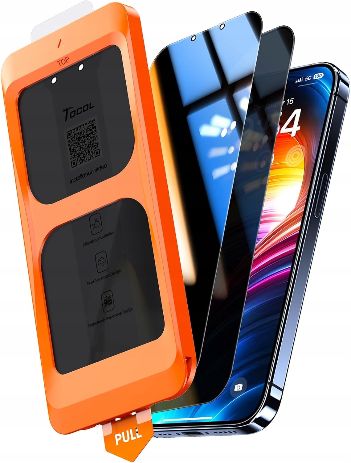 Tocol Sklo na ochranu soukromí pro iPhone 13 Pro Max 14 Plus 6.7 palců 9H 2 kusy