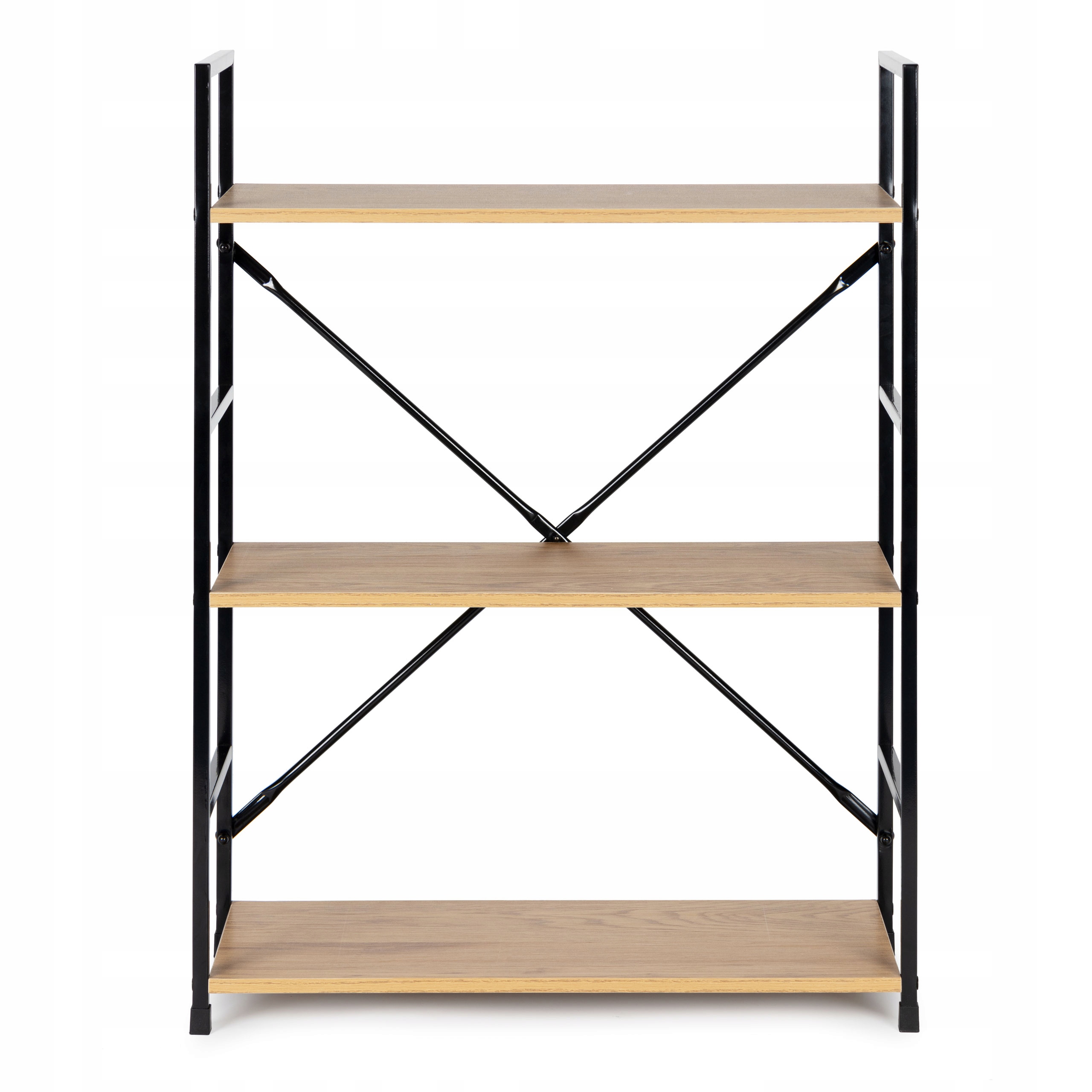 Regał drewniany metalowa rama szeroki LOFT 3 półki Marka ModernHome