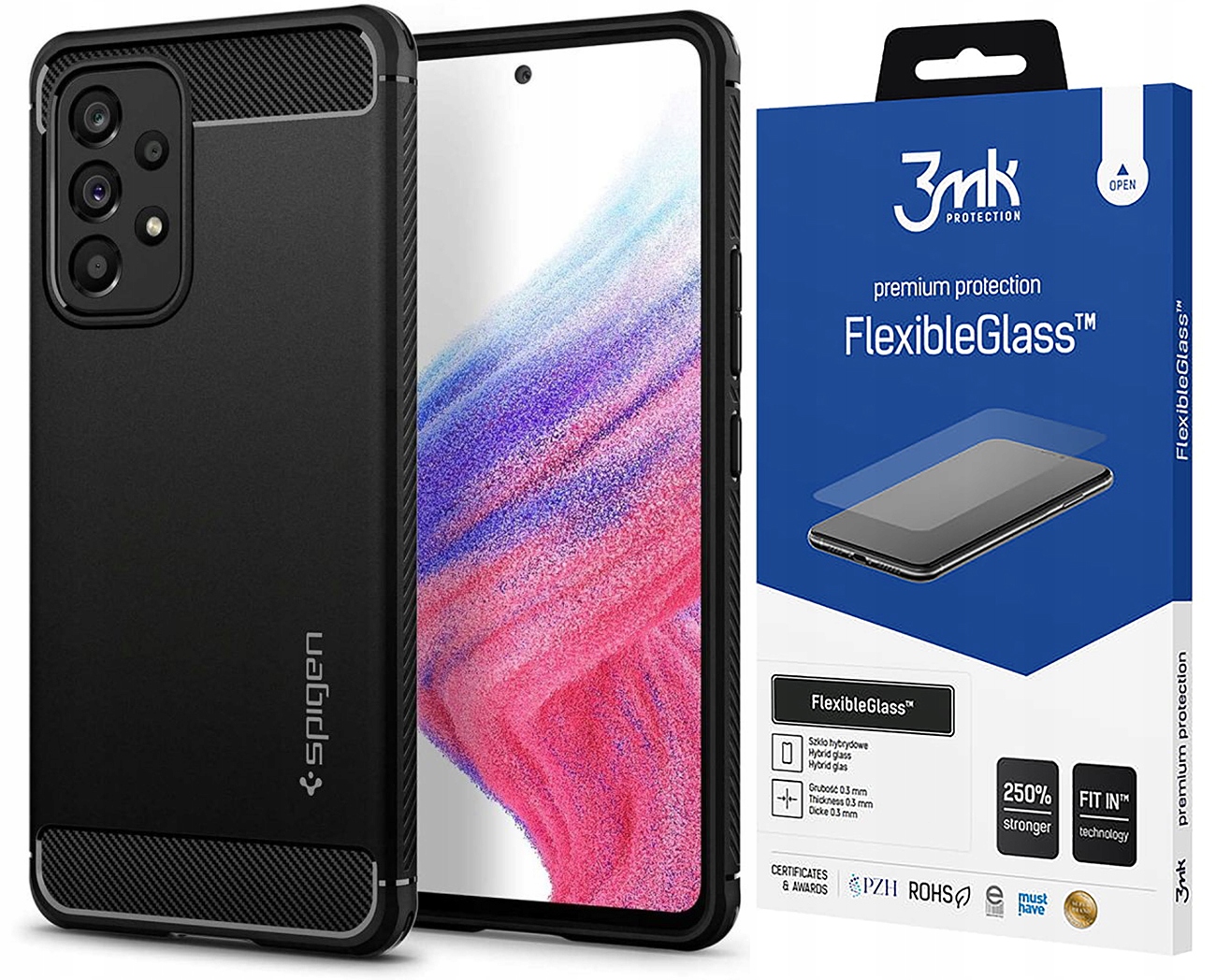 

Etui do, Samsung Galaxy A53 5G Spigen +Szkło 3MK