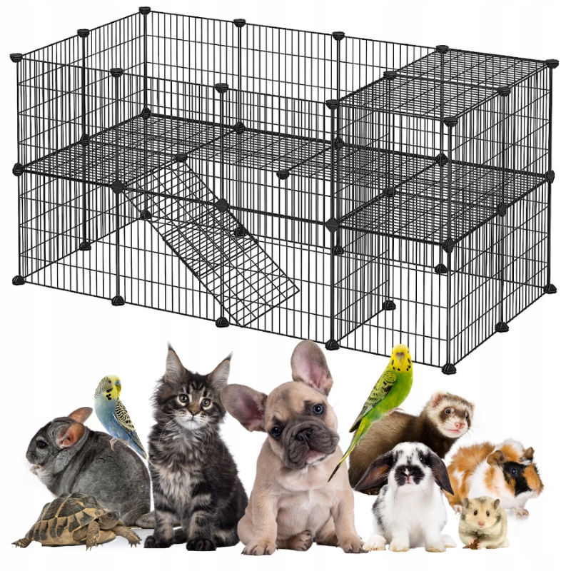 Kojec Klatka dla Zwierząt Królika Psa Kota Chomika Królików Składany Moduły