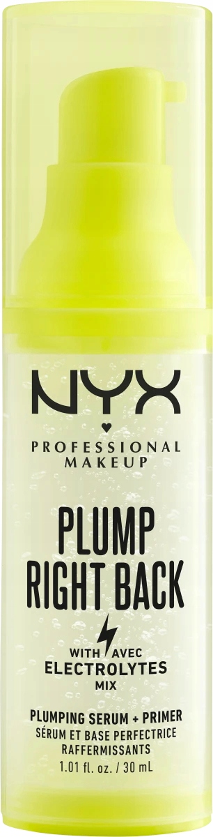 NYX PROFESSIONAL Plump Right Back Serum Baza pod makijaż z elektrolitami Stan opakowania oryginalne