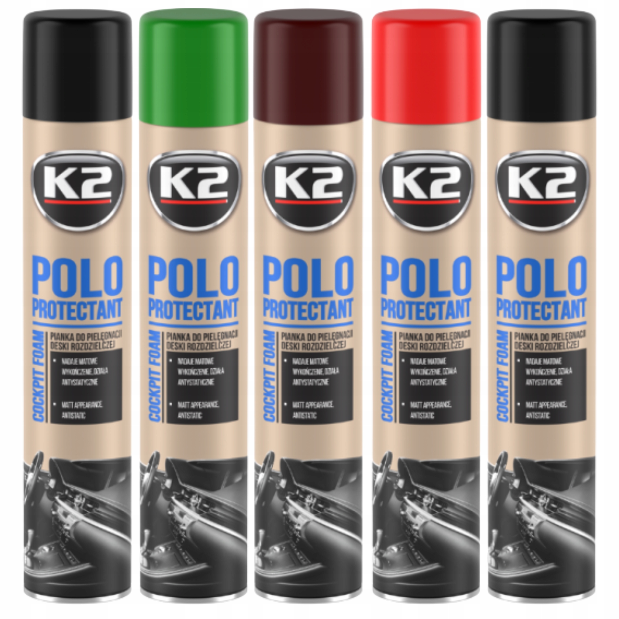 Spray kokpitu konserwacji wnętrza czyszczenia plastików K2 MIX 750ml