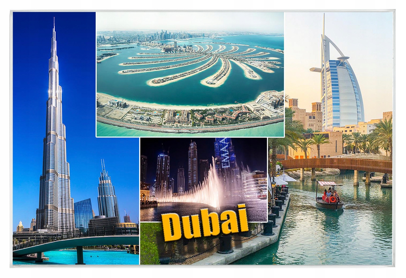 

Magnesy na lodówkę szklane miasta - Dubaj