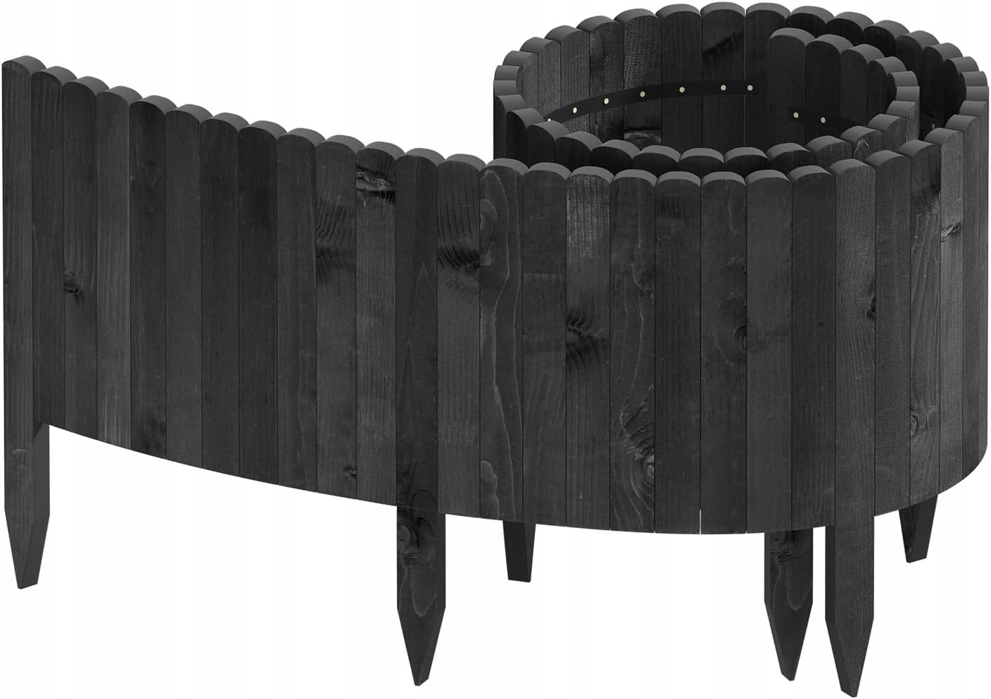 Obrzeże do trawników ogrodowe drewno 203 cm x 60 cm czarny