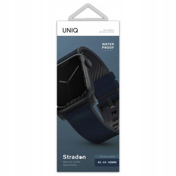 Řemínek Uniq pro Apple Watch 10/11 Ultra 1/2/3 46/49 mm, kůže, silný silikon