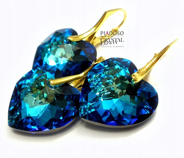 Krystaly Komplet Řetízek Blue Zlaté Stříbro
