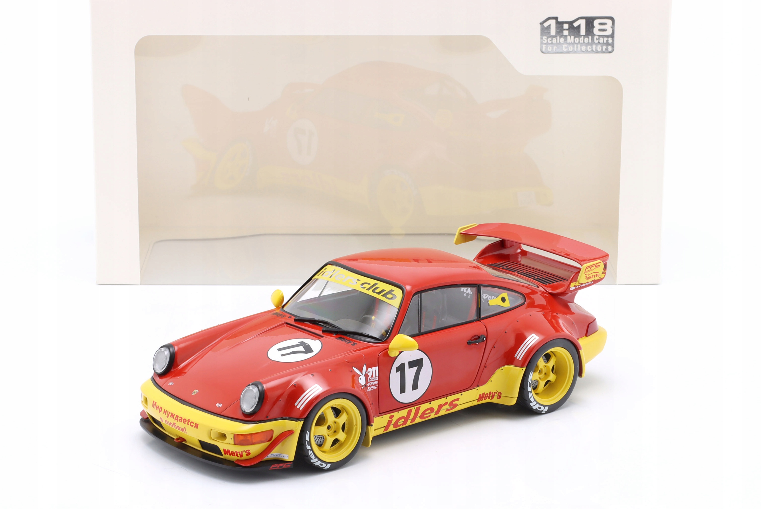 Solido Porsche 911 (964) Rwb Rauh-Welt Maty’s Idlers 2016 Red/Yellow 1:18