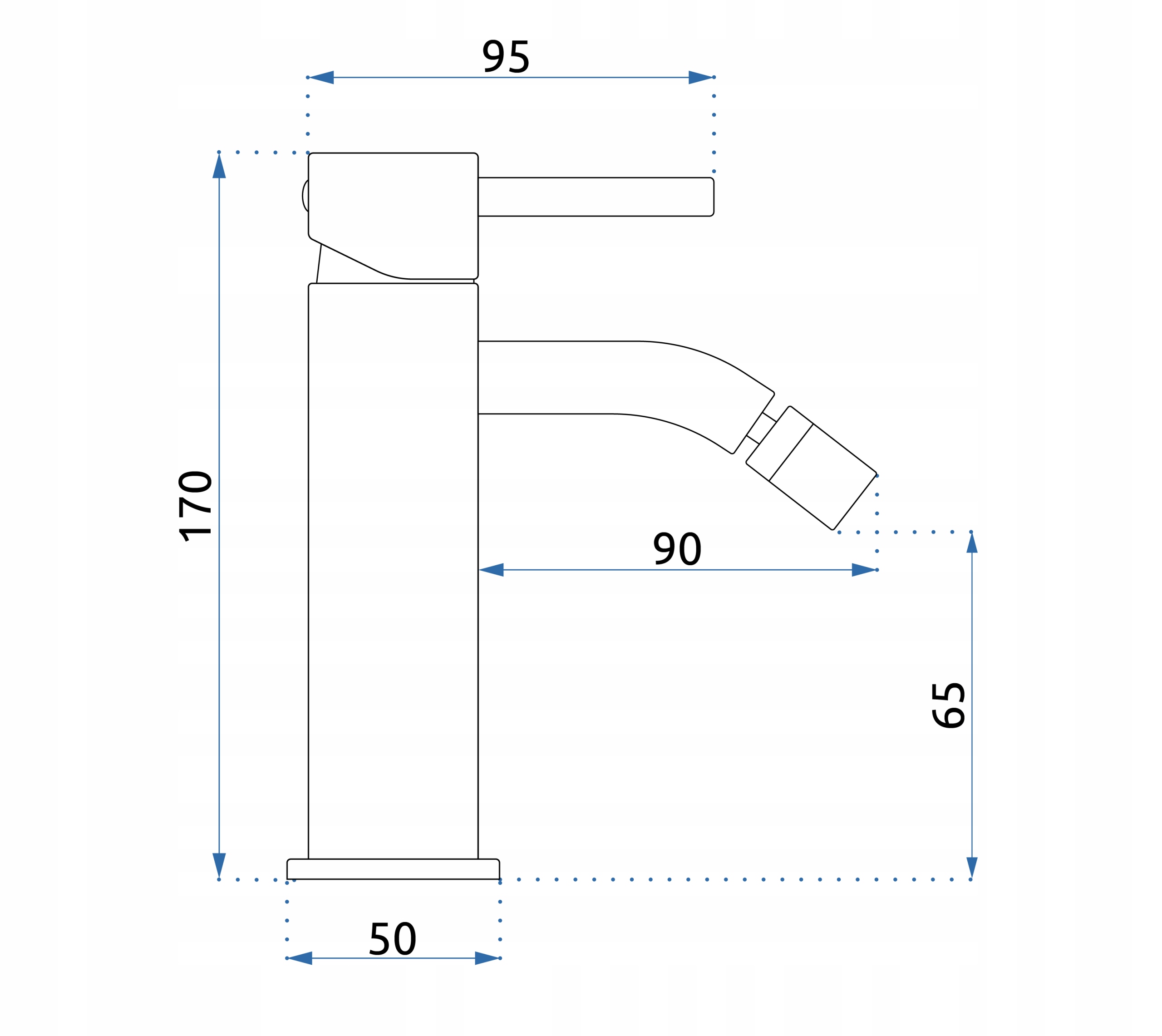 Bateria bidetowa LUNGO czarna połysk ruchoma Rea Marka Rea