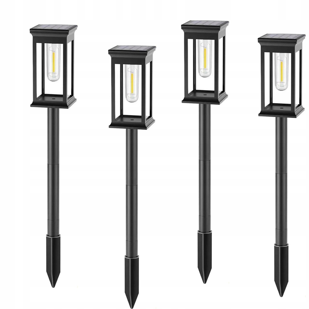 4x Solární Zahradní Lampa Teplá voděodolná solární zahradní dekorace