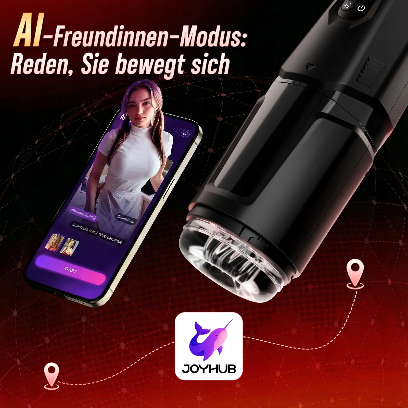 KI-INTERAKTION Masturbator: 7 Funkcji Teleskopowych i Wibracji — miniatura 5