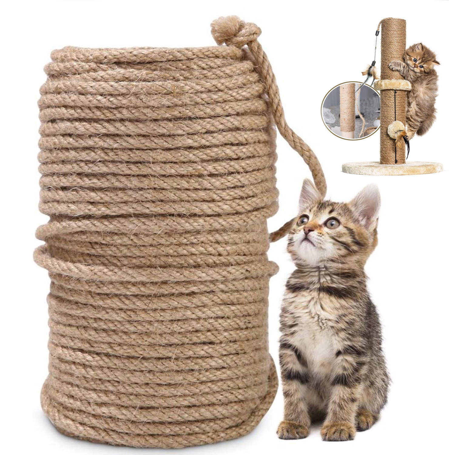 Vysoce Kvalitní Jutové Lano 8MM Lano Škrabadlo Provázek Pro Kočky Diy 100M