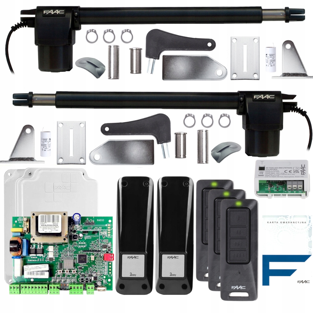 Faac 414 Short Zestaw do bramy skrzydłowej do 6m 3 x pilot XT4 Fds E045S