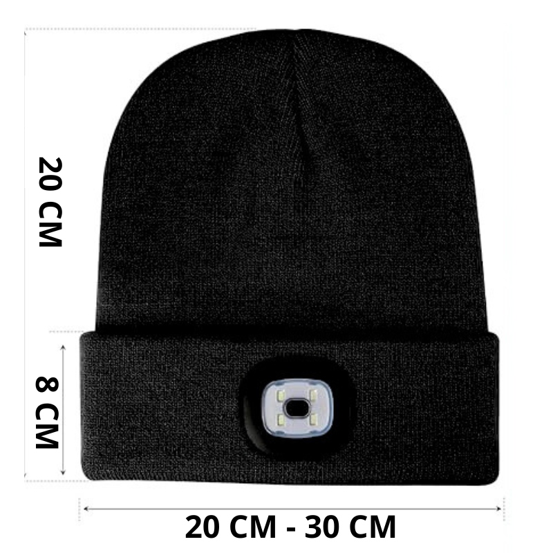 CZAPKA ZIMOWA MĘSKA CIEPŁA DAMSKA DWUWARSTWOWA SPORTOWA Z LATARKĄ LED USB Marka Magros