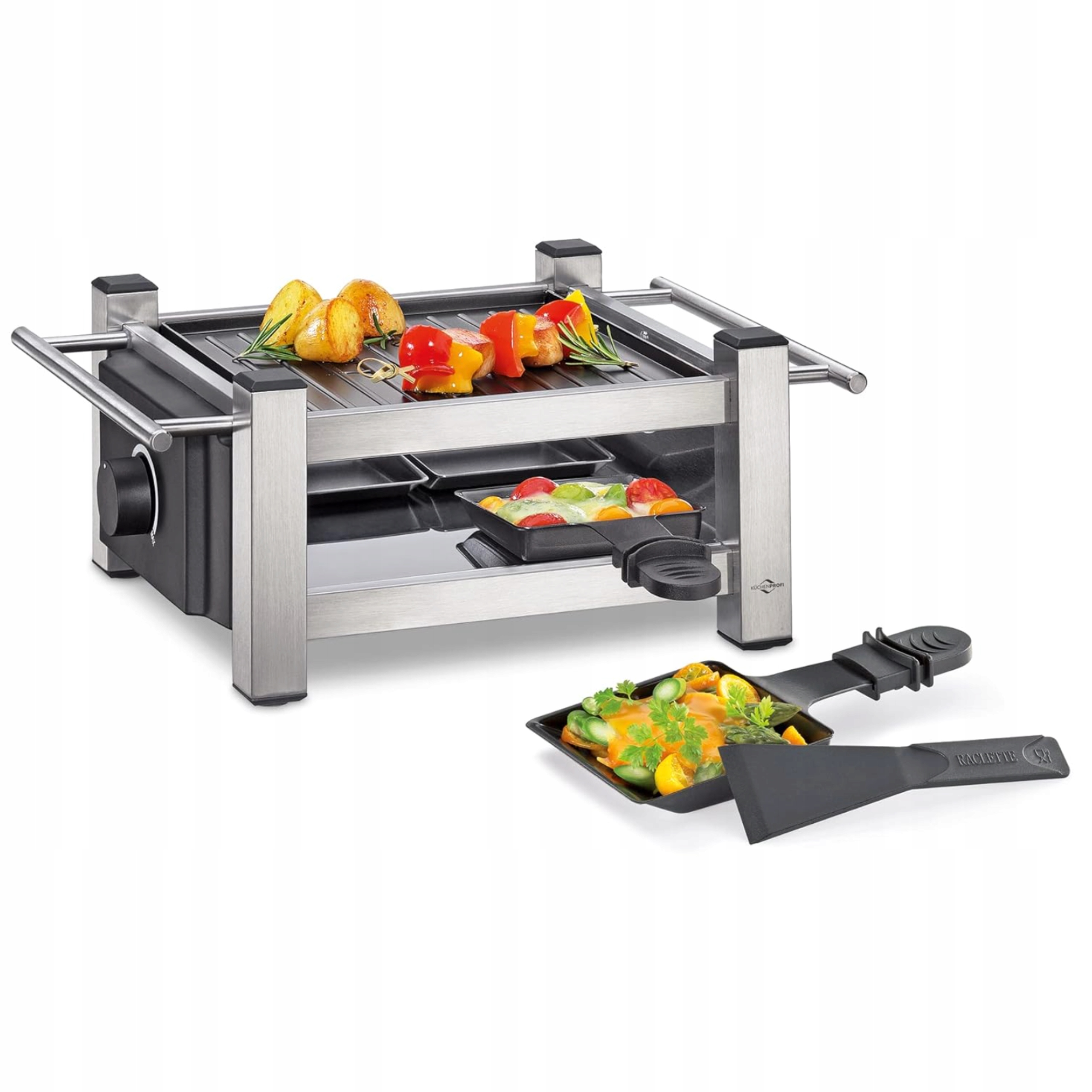 Raclette pre 4 osoby Küchenprofi Taste 4–Elektrický gril+Patelky Sada