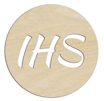Drewniany dekor Ihs Komunia scrapki decoupage 20cm