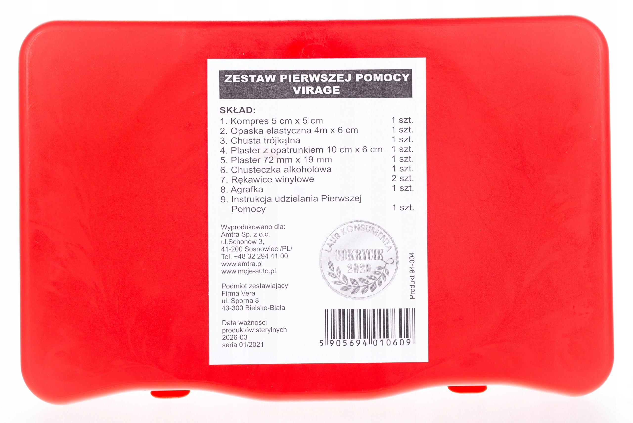 APTECZKA SAMOCHODOWA MAŁA W PUDEŁKU PIERWSZA POMOC Wyrób medyczny nie