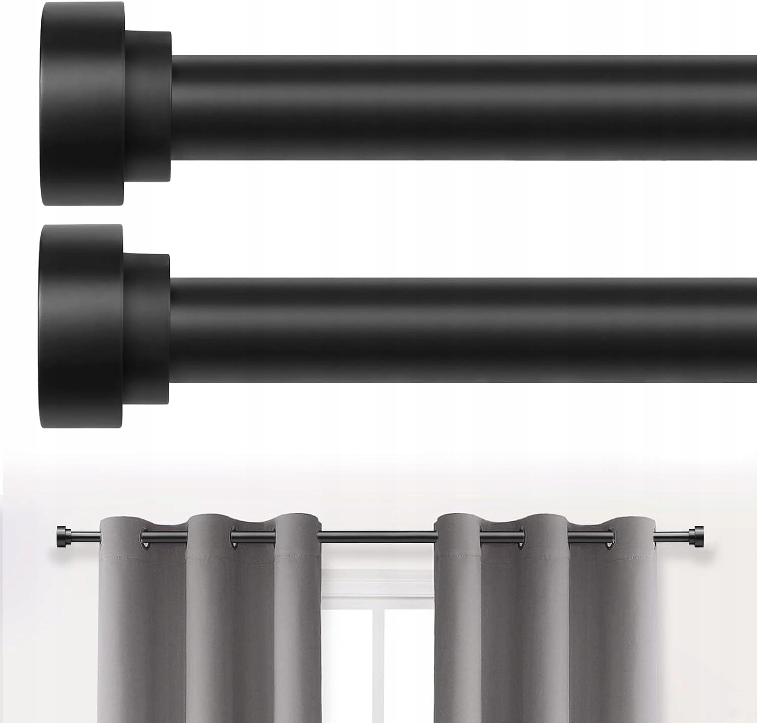 Garnýž Černý Kroucený 121-213 CM Tyče Na Záclony Do Domu Do Bytu
